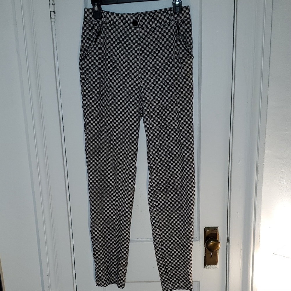 Womens Betabrand Catstooth Medium Long Pants EUC